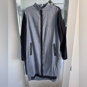 Elie Tahari Gray button down dress. Very stylish. Size XL.Perfect condition